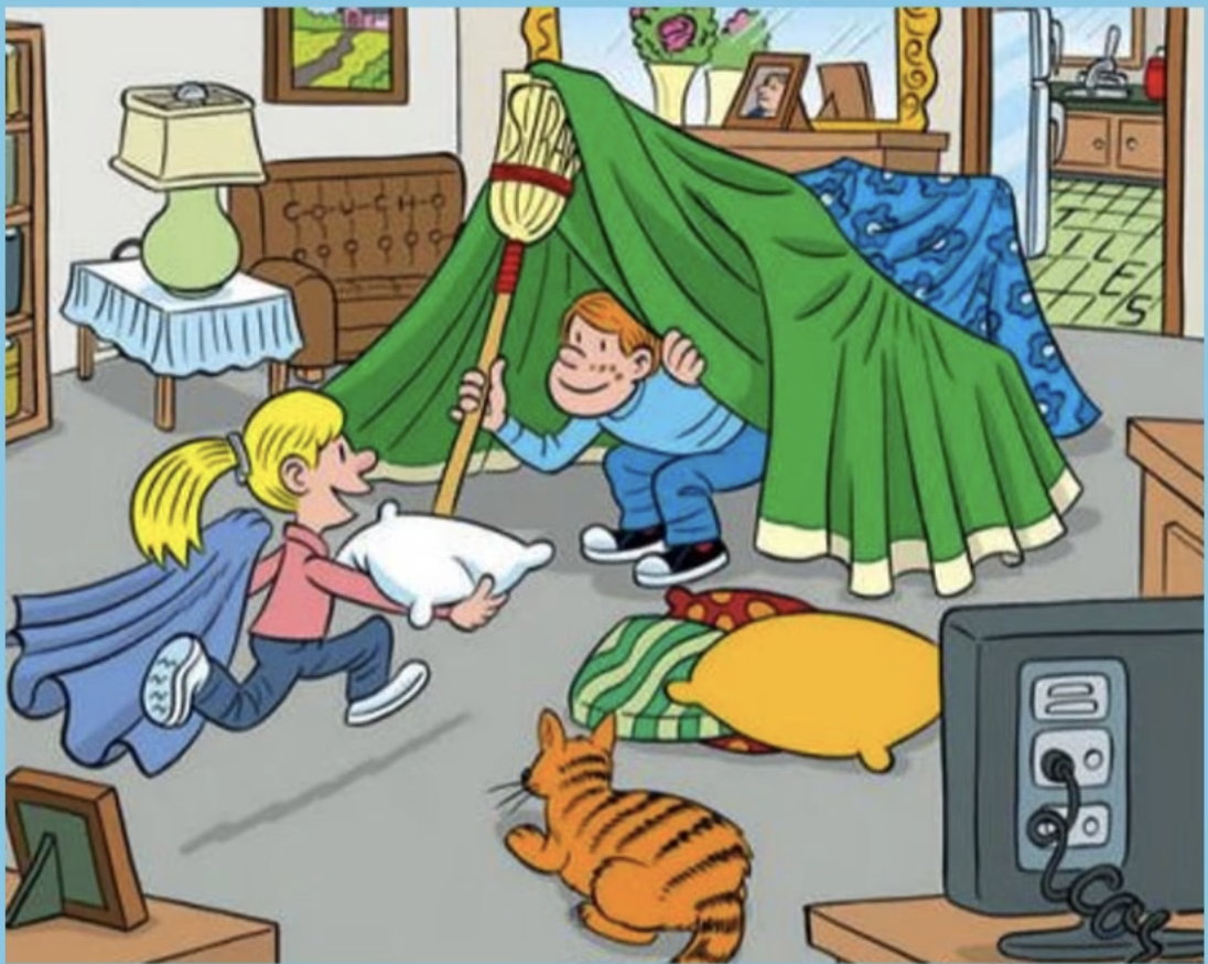 Children playing at home