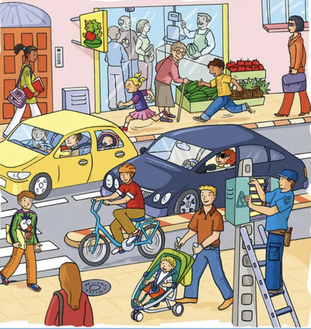 On a busy city street